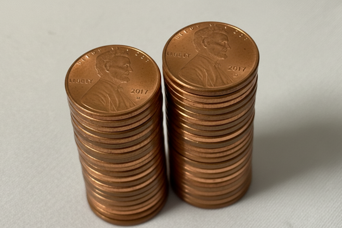 Set de centavos 2017 D-P sin circular sacados de rollo