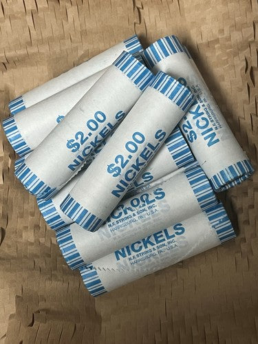 One-Bank Rolls Of Nickels UNSEARCHED New Sealed Bank Box Maybe 2025, 24 Error’s