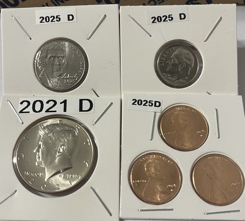 Lost 2025 Coins Pennys Dime Nickel Kennedy Half Dollars Any Year Uncirculated