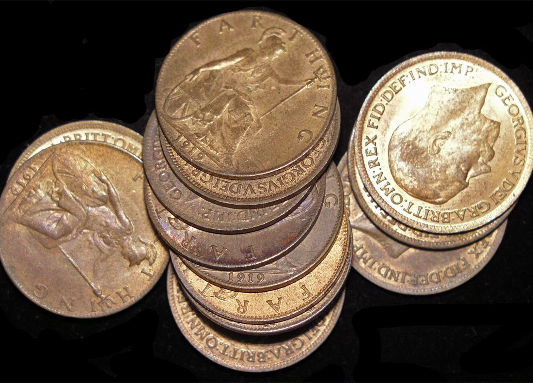 Great Britain, George V (1910 to 1936), Bronze Farthings, dated 1919, KM# 808.2, a lot of (11) colins