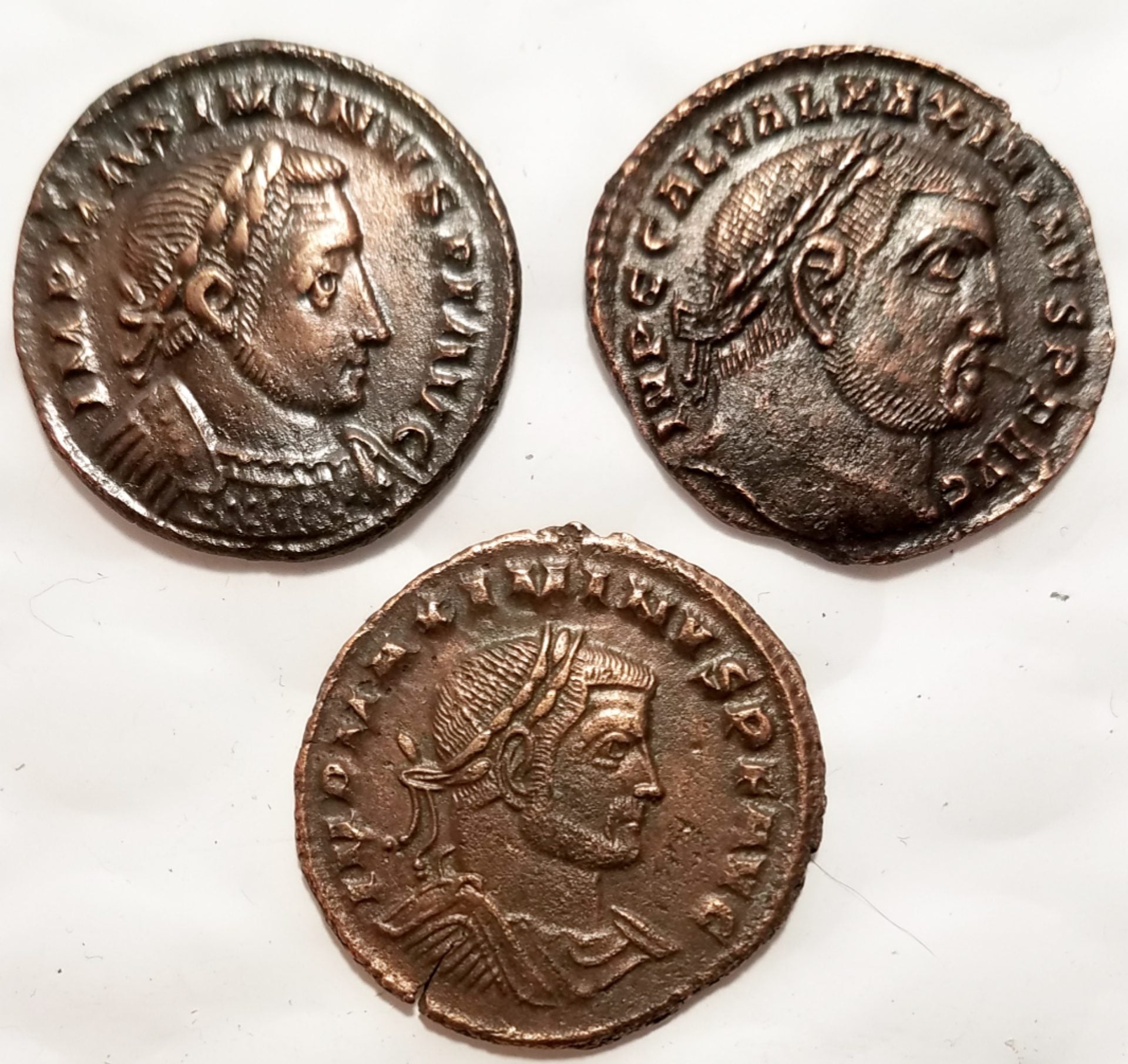 Lot of 3 Maximinus II Bronze, Different Types (AU)
