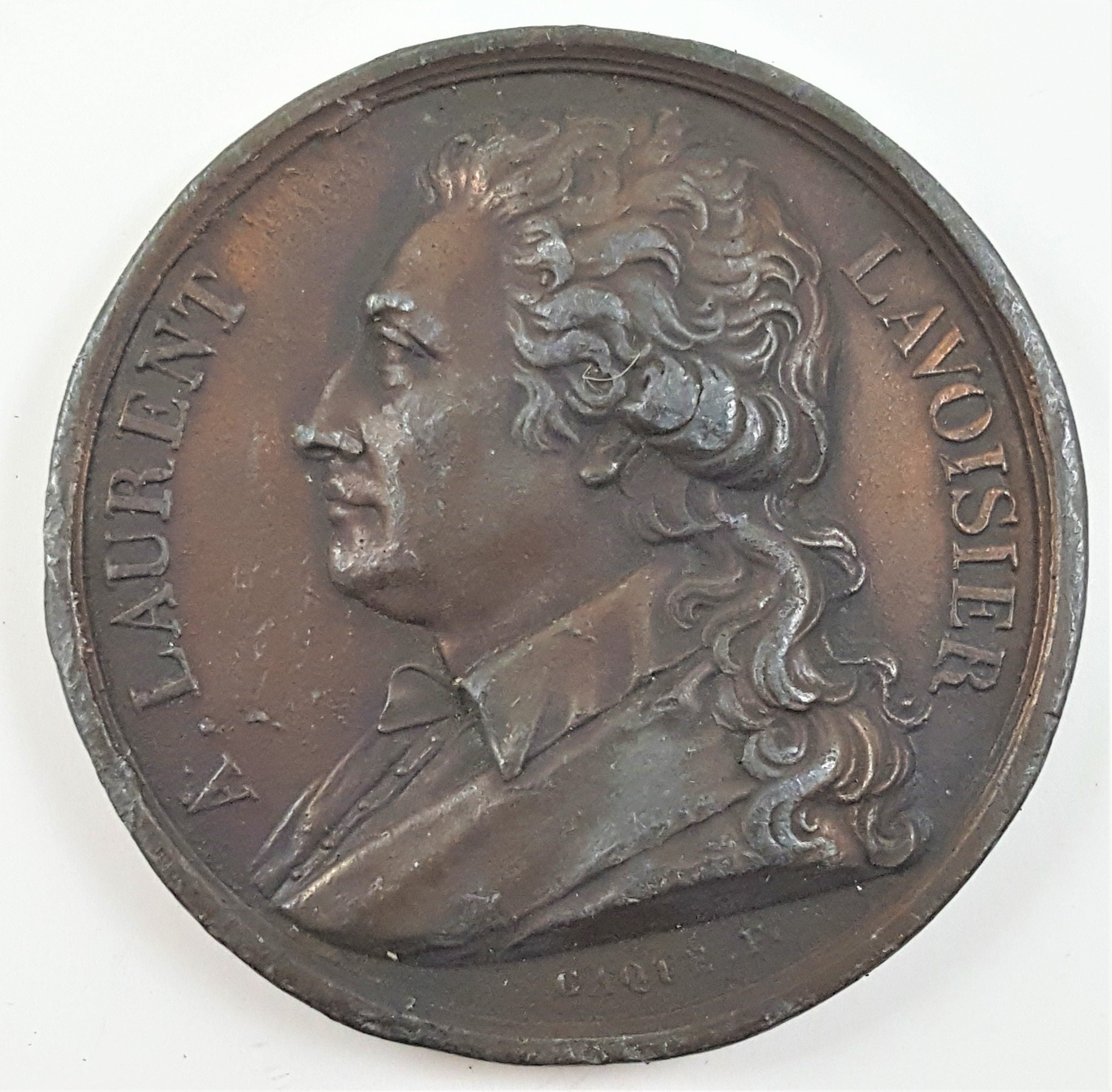 Dealer lot of one (1) French medal commemorating chemist A. Lavoisier.(VF)