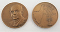 Dealer lot of two (2) Israeli medals commemorating Prime Minister Levi Eshkol and the six-day war.(AU)