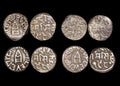 British India, Princely States, Bundi, Silver Rupee, dated 1922 to 1932 CE, reads GEORGE V EMPEROR, KM18.2, EF, a lot of (4) coins