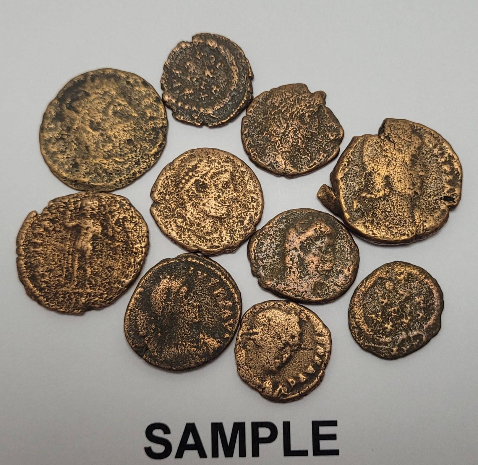 Roman Bronze D+ Christian Era lot of 10 Coins