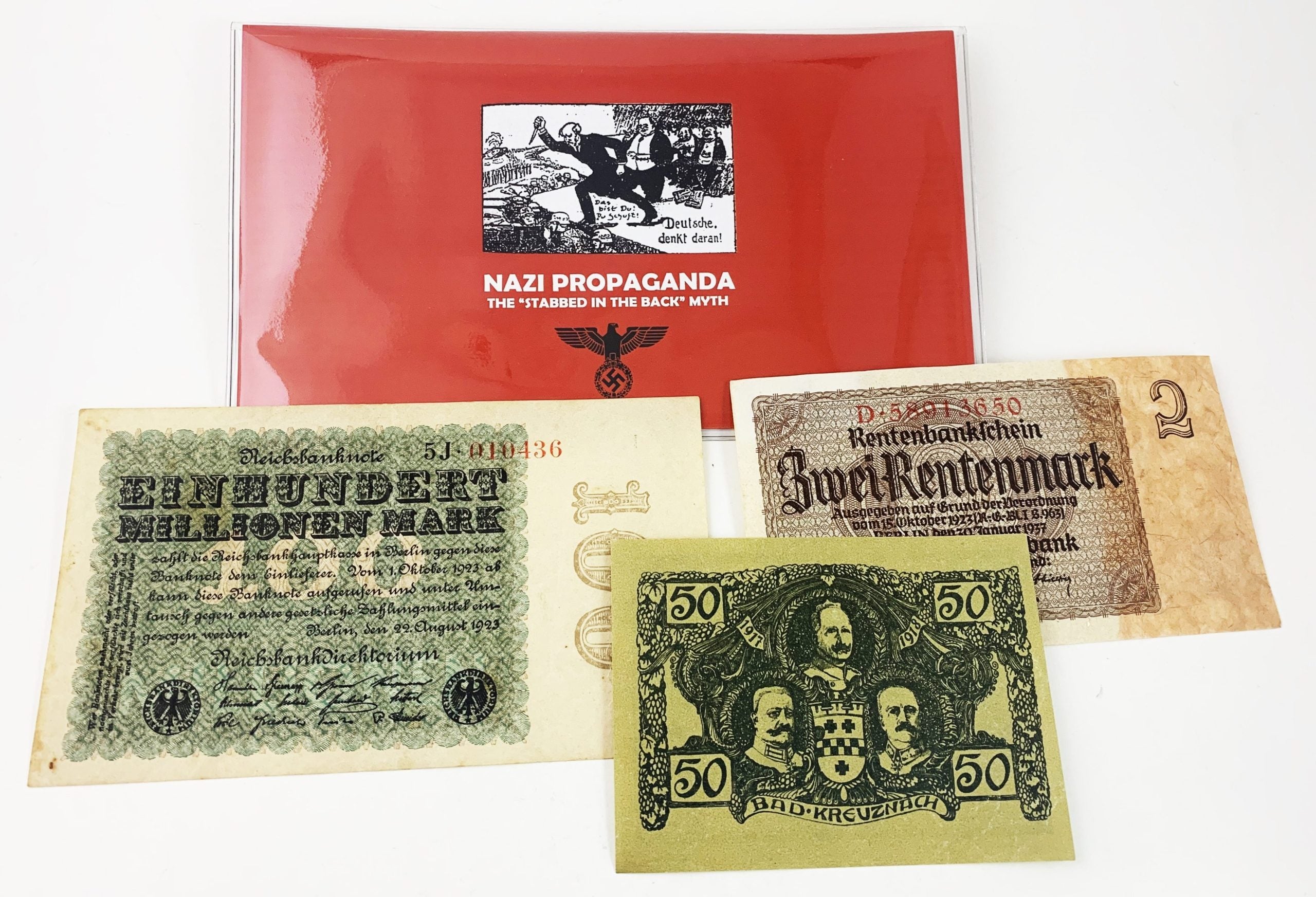 Nazi Propaganda: The "Stabbed in the Back" Myth: Three Banknotes  (Billfold)