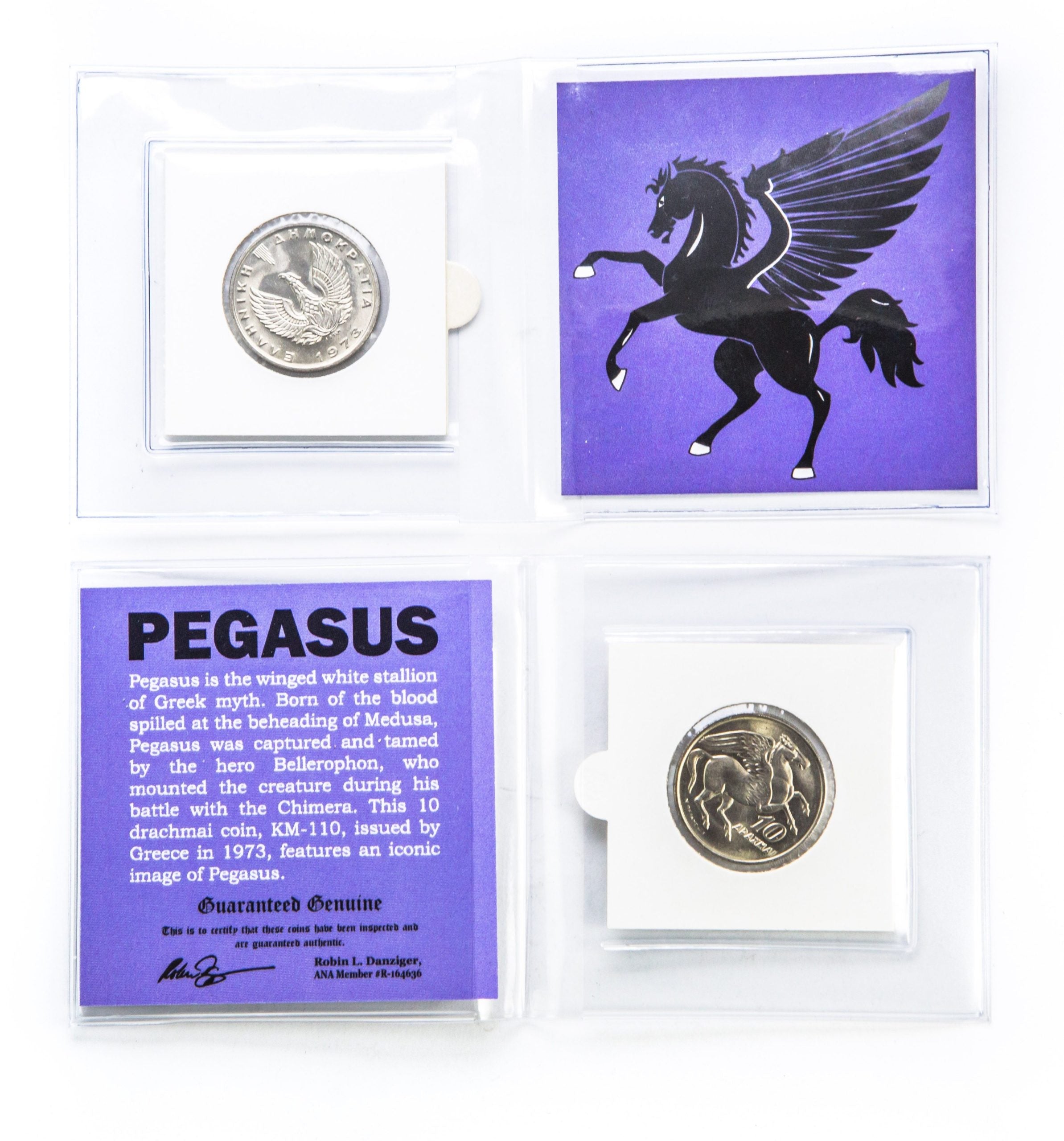 Pegasus 10 drachmai Greek Coin (Mini Album)