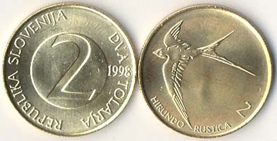 Slovenia KM5(U) 2 Tolar, lot of 1000