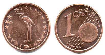 Slovenia KM68(U) 1 Euro Cent, lot of 1000