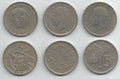 Spain KM786 to 807 to 817(C) 5 Peseta Mix, lot of 1000