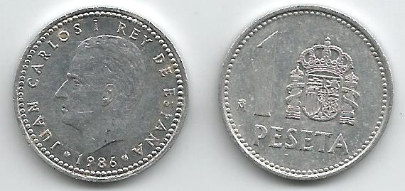 Spain KM821(C) 1 Peseta, lot of 1000