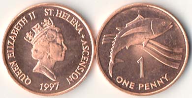 St. Helena KM13a(U) 1 Penny, lot of 1000