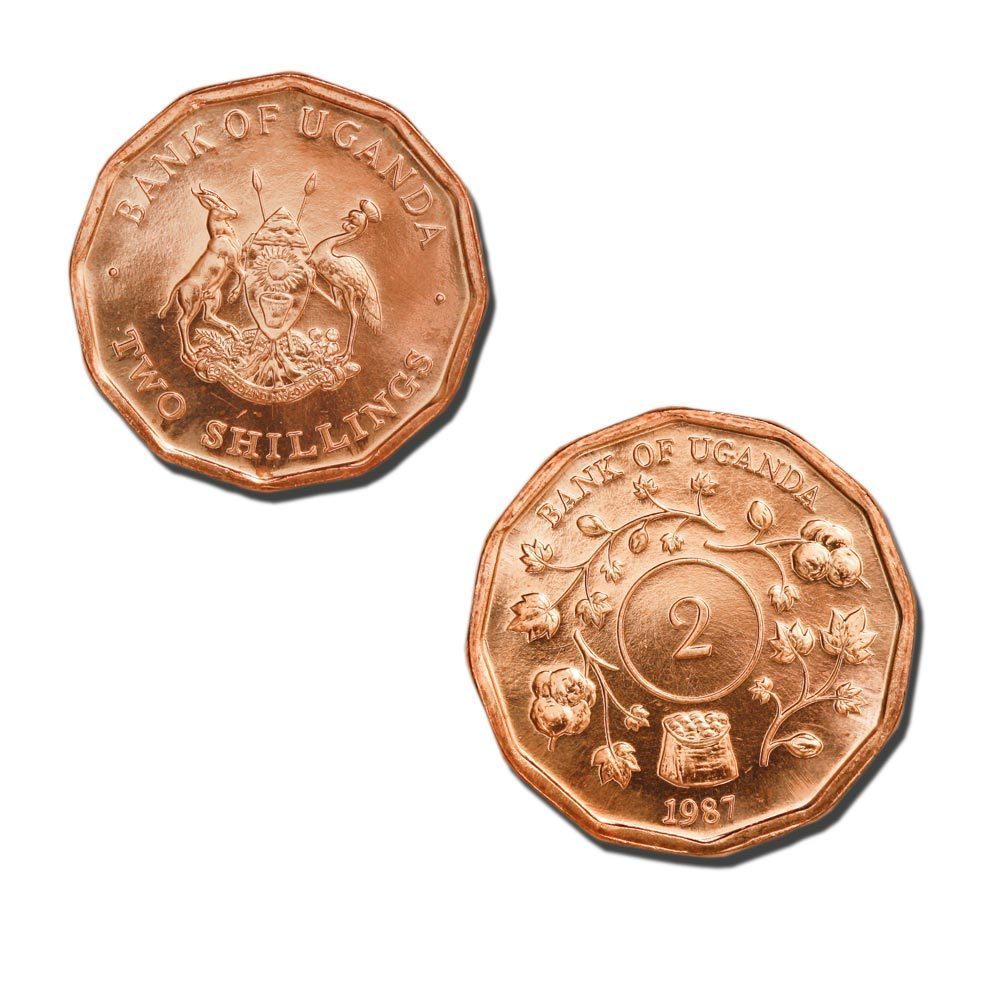 Uganda KM28(U) 2 Shillings, lot of 1000