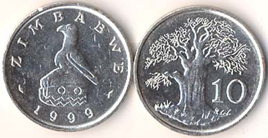 Zimbabwe KM3(U) 10 Cents, lot of 1000